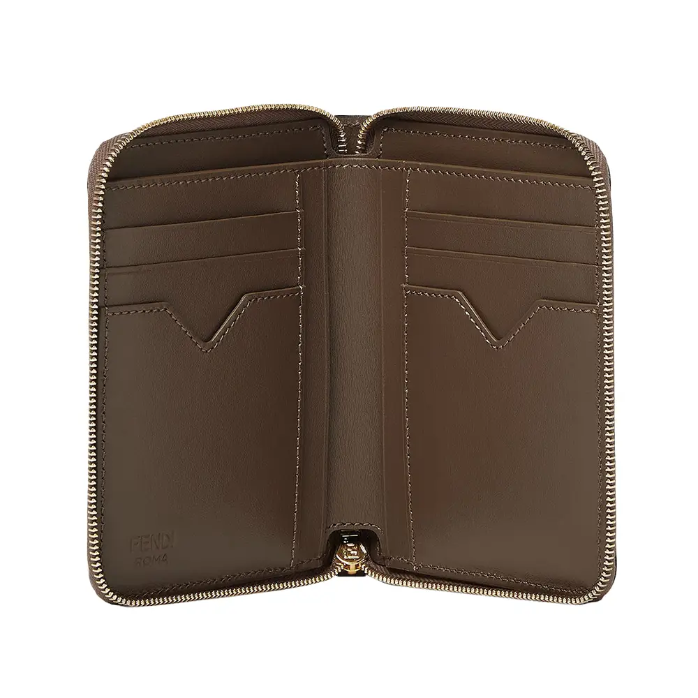 Fendi FF Diamonds Zip Around Medium Wallet Brown – voilà.id