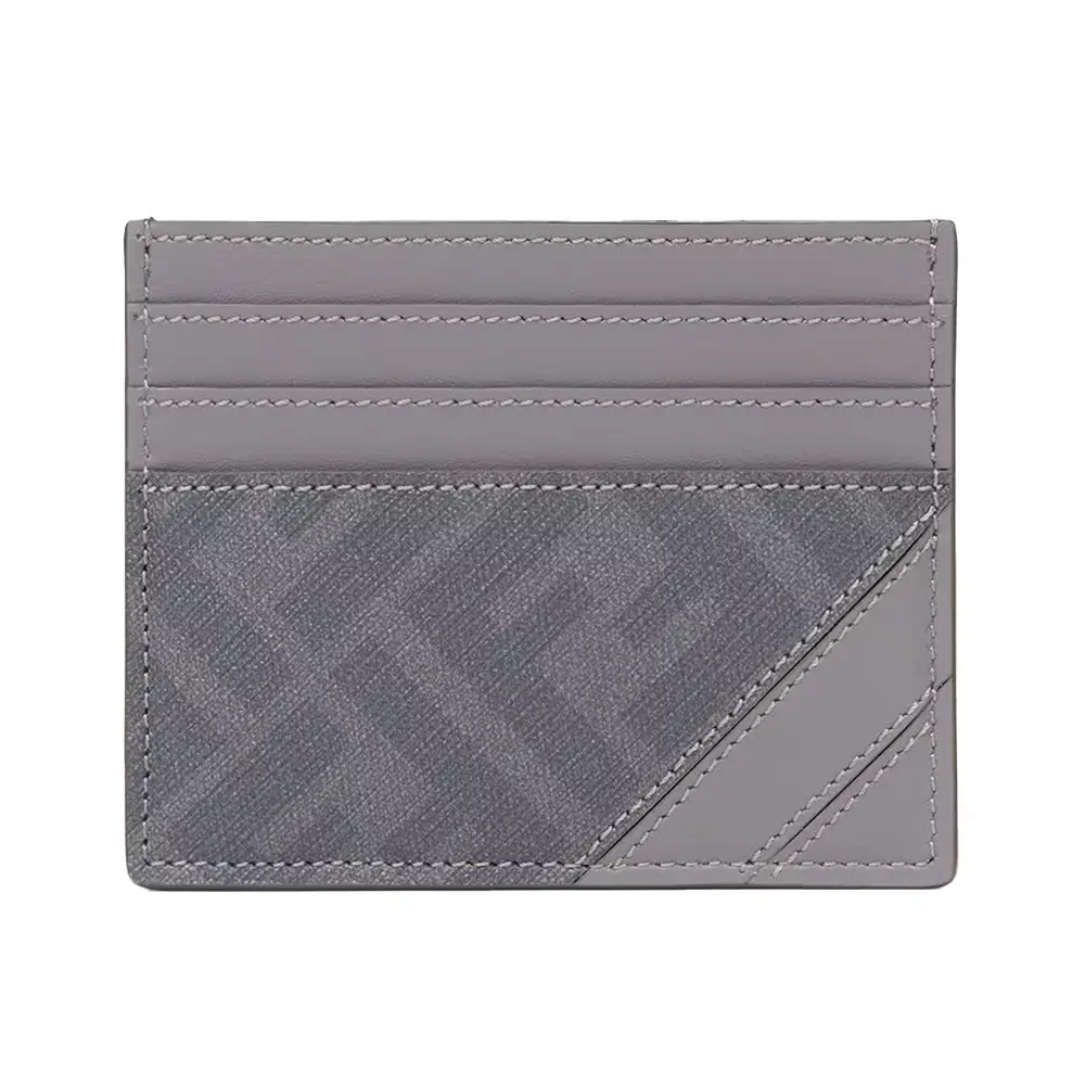 Fendi FF Diagonal Canvas Card Holder Gray – voilà.id
