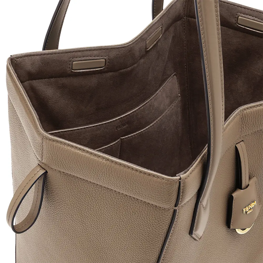 ●FENDI● Medium Fendi Origami Shoulder Bag Gray 8BH414APZAF Fendi Origami Medium Leather Gray | Fendi