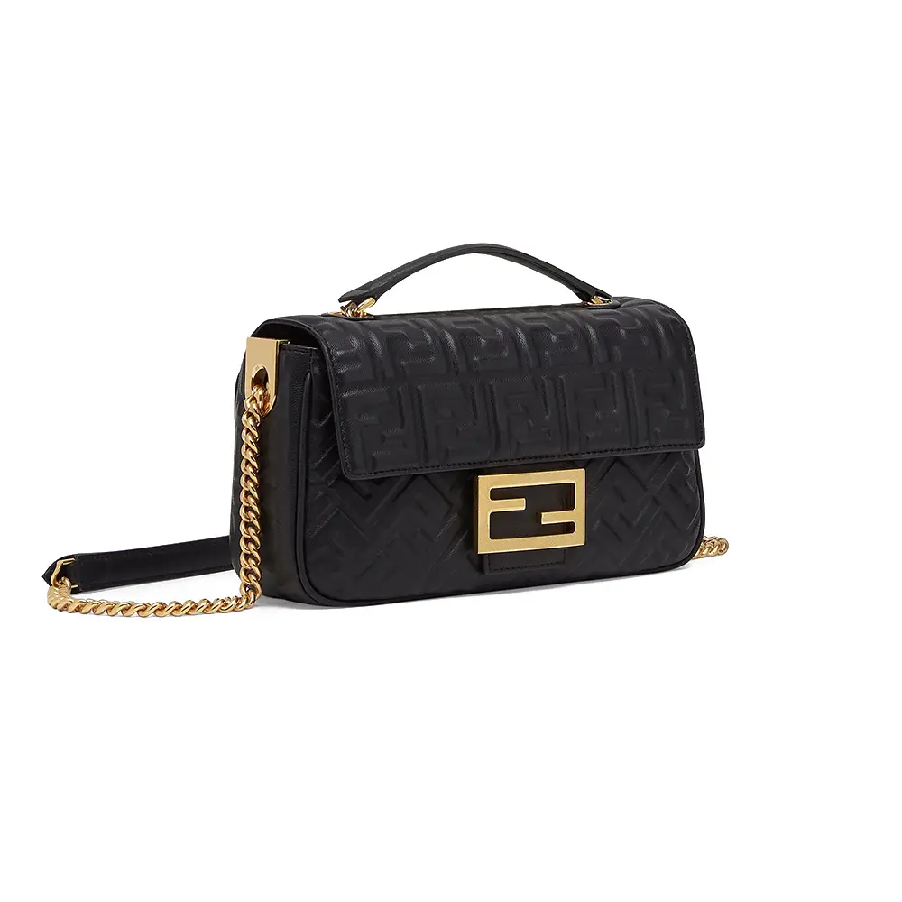☆人気☆【FENDI】☆Baguette Chain Midi Leather Ba.g Black☆ Fendi Baguette Chain midi Nappa Leather Bag, Black | Costco
