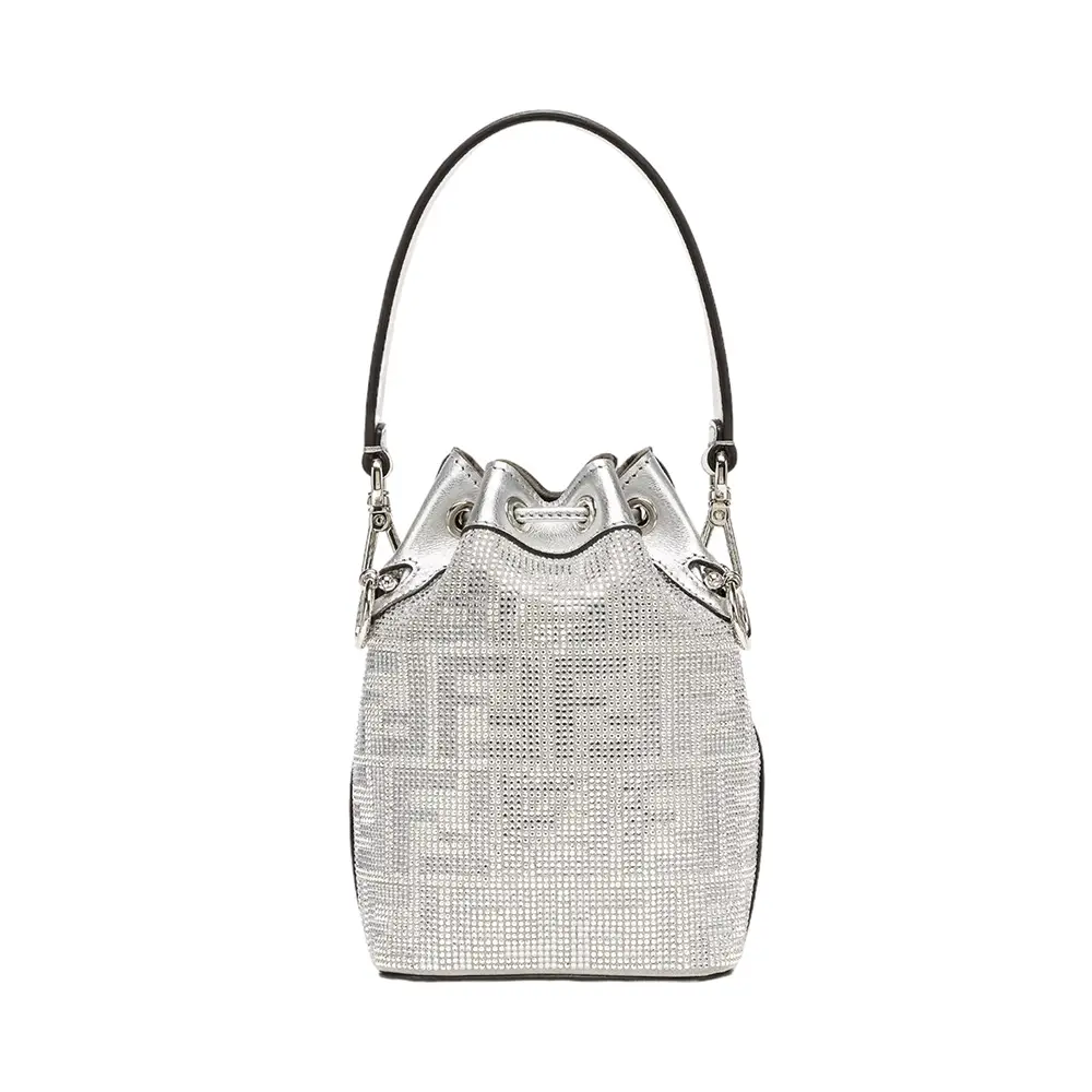 Fendi Mini Mon Tresor Leather with Crystal FF Motif Silver – voilà.id