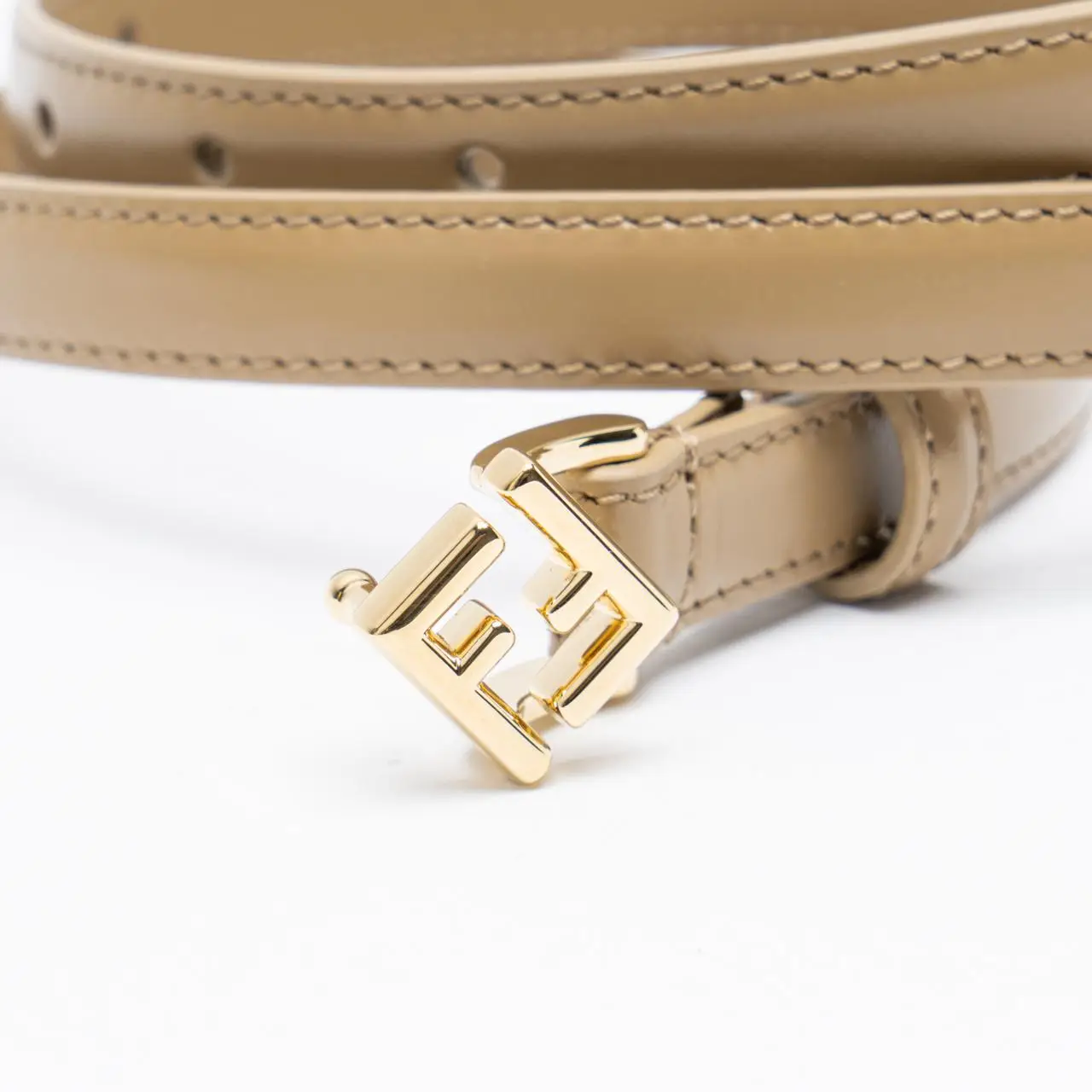 【FENDI】FF DIAMONDS BELT FF Diamonds Belt Leather Beige | Fendi