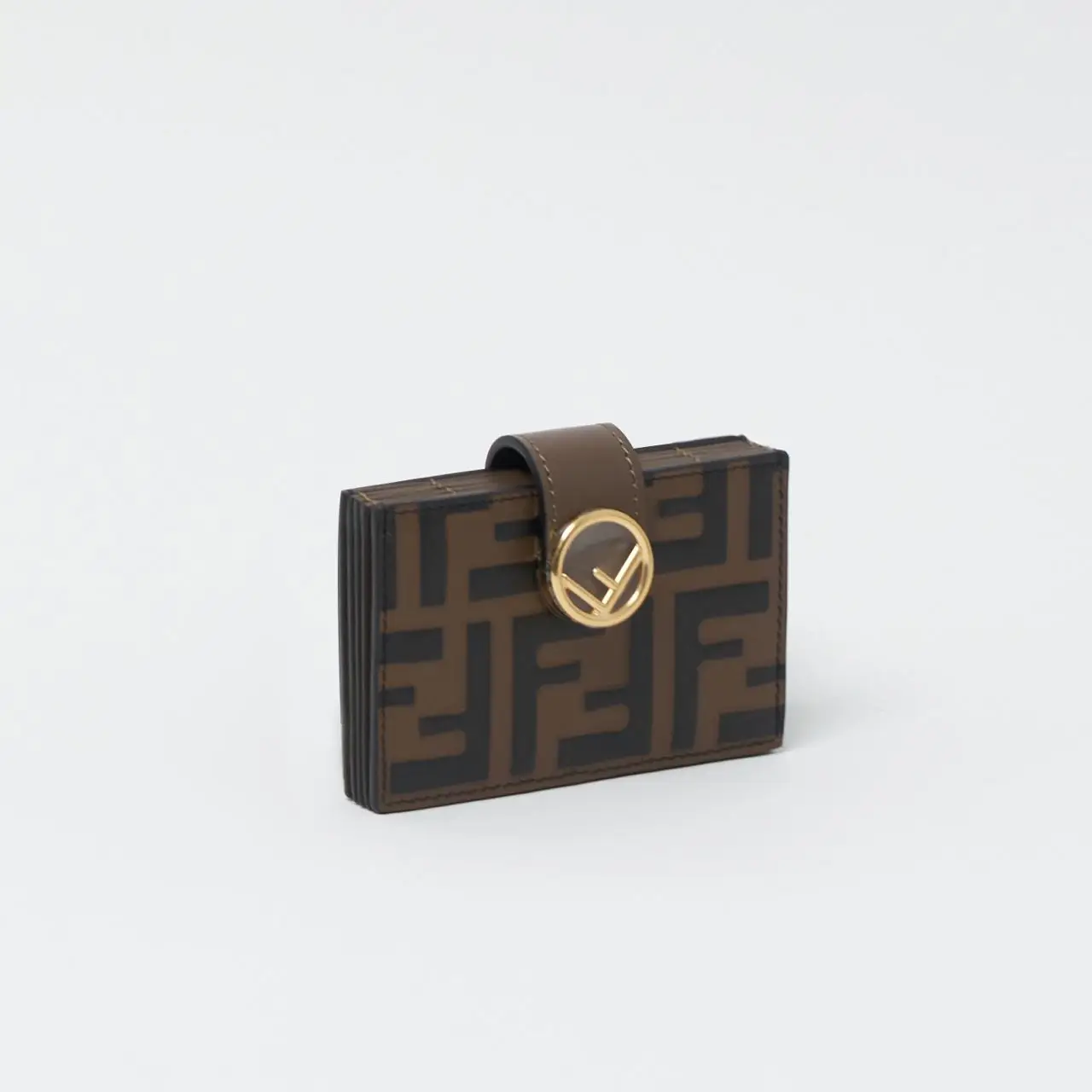 Fendi Card Holder FF Embossed Leather Black Brown – voilà.id