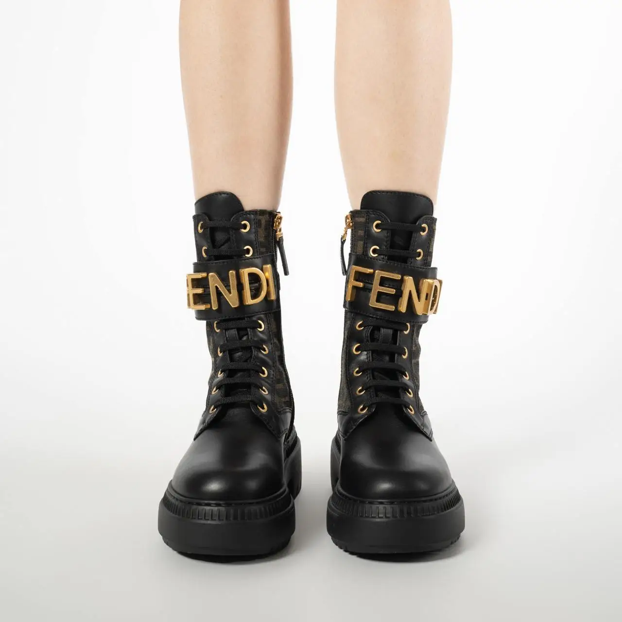 Fendi F'graphy Leather Biker Boots Black – voilà.id