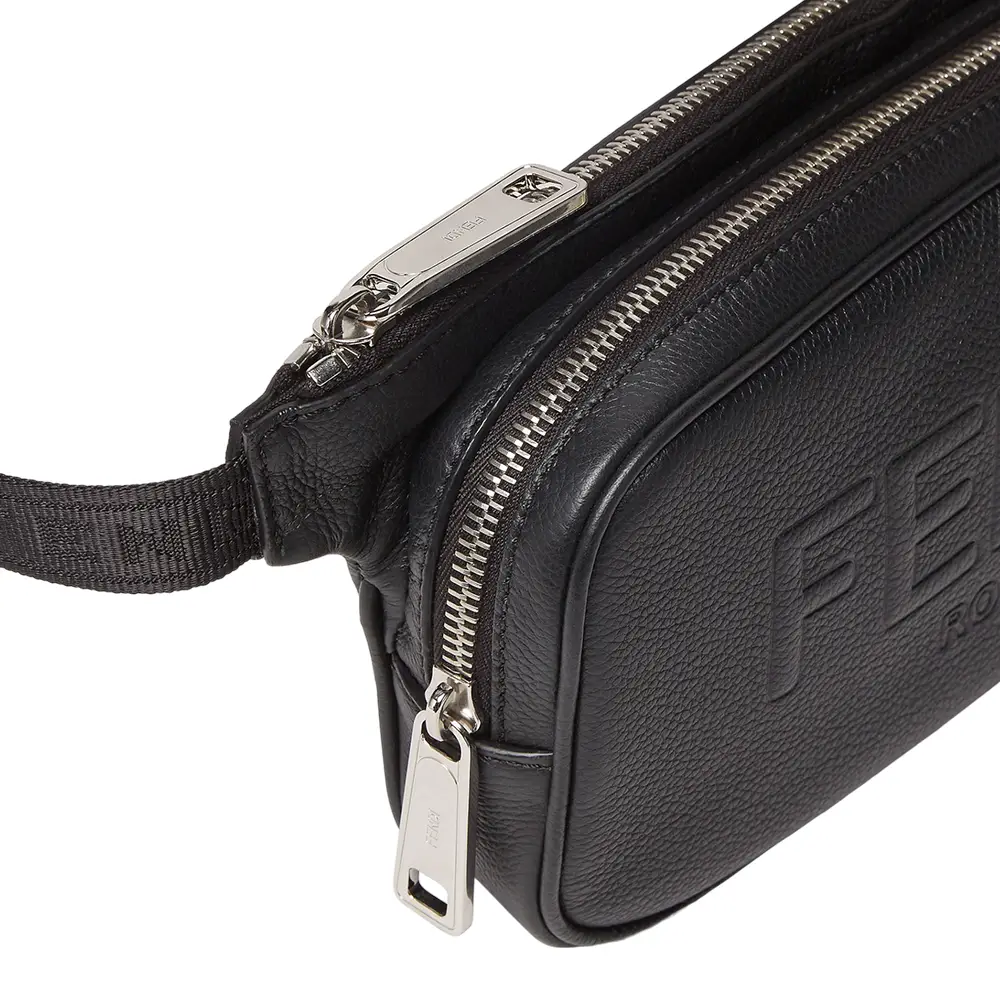 ＊FENDI＊Black Leather Roma ショルダーバッグ Fendi Roma Leather Fendi Strike Mini Leather Black | Fendi