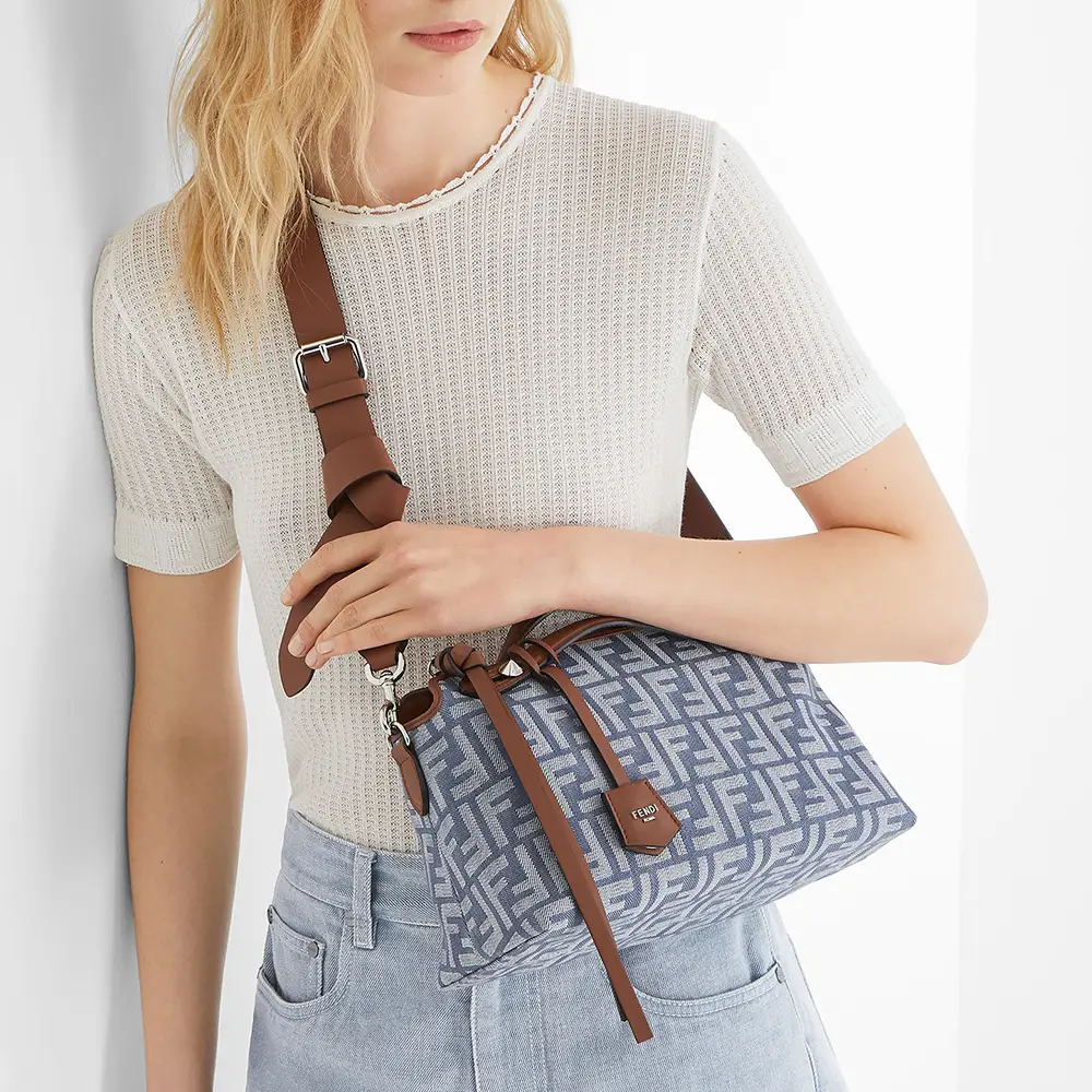 ショルダーバッグ・ポシェット FENDI By The Way Soft Medium FF Jacquard denim crossbody bag FENDI By The Way Soft Medium Blue denim-effect FF jacquard