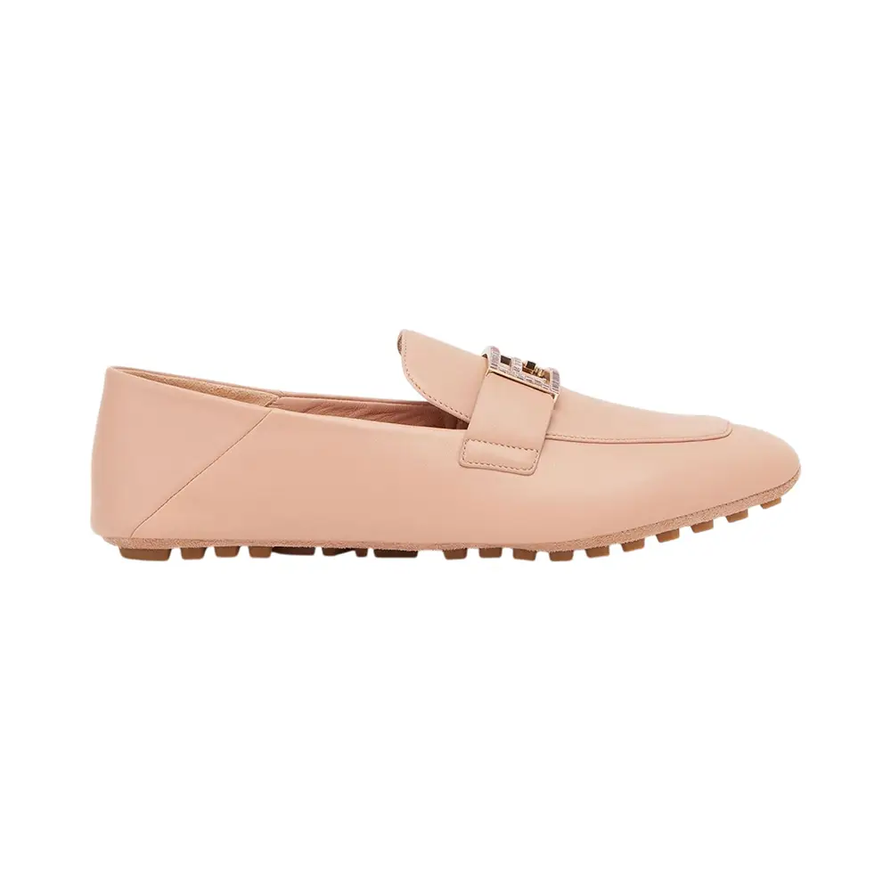 【TOD'S 】 Kate Leather Chain Detailed Gommino Driving Shoes Woman WHITE Kate Gommino Driving Shoes in Leather