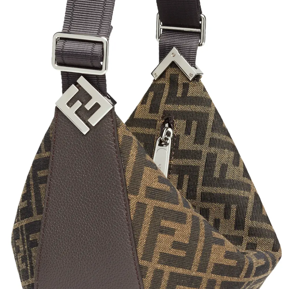 【FENDI】SMALL FF JACQUARD MESSENGER BAG Fendi Jacquard Messenger Bag Vintage - Brown Crossbody Bags