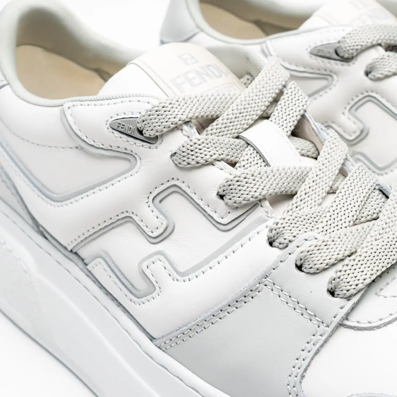 Fendi Match Platform Leather Low Top Sneakers Grey – voilà.id