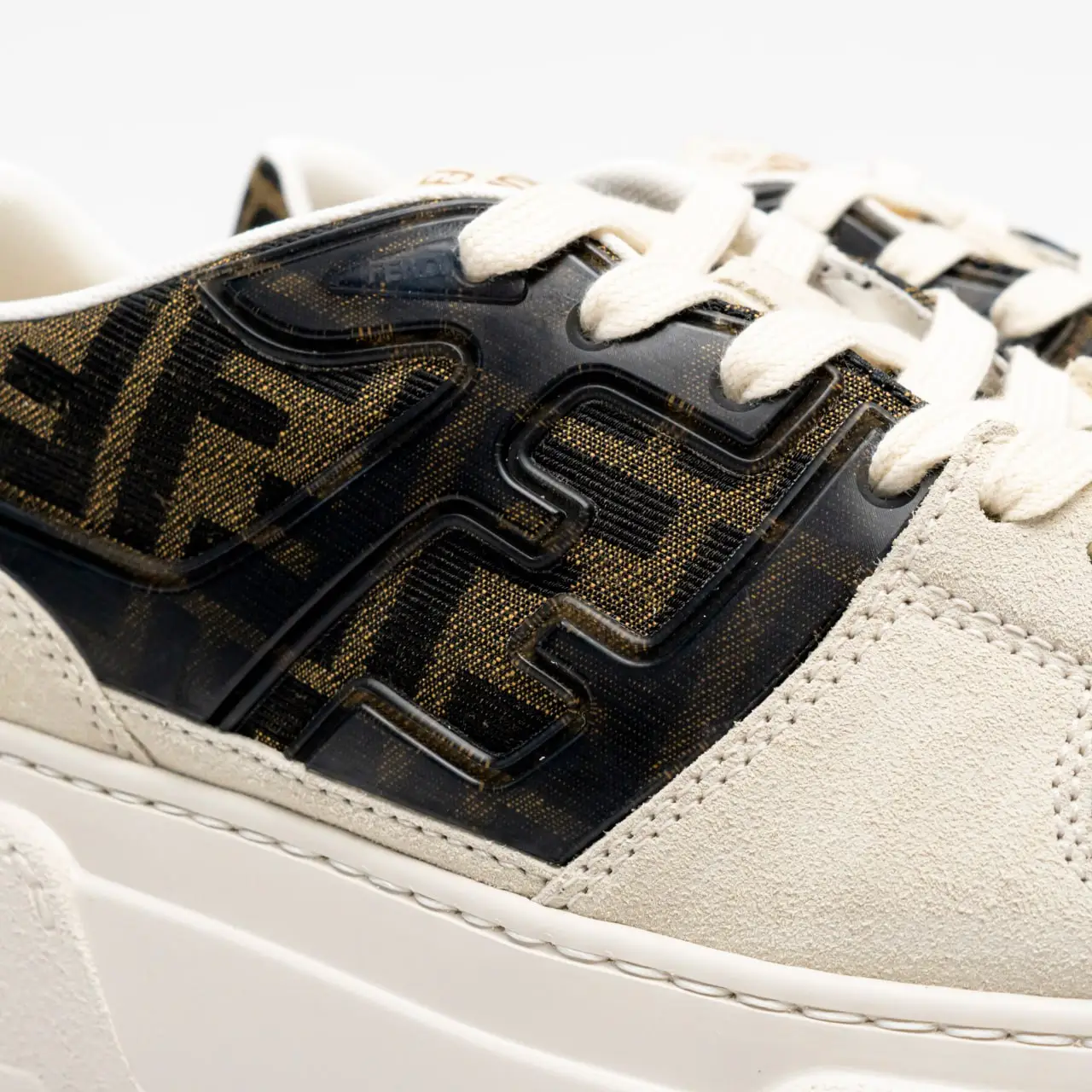 Fendi Match Low Tops Platform Canvas Suede White – voilà.id
