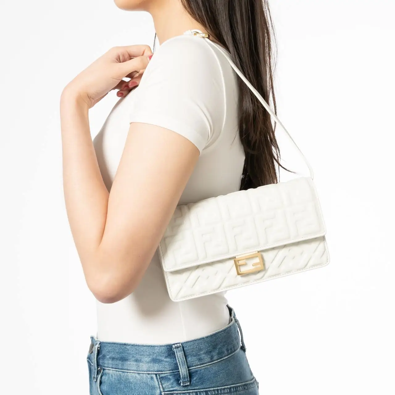 ショルダーバッグ・ポシェット fendi BAGUETTE' WALLET ON CHAIN Wallet On Chain Baguette Fabric Blue | Fendi