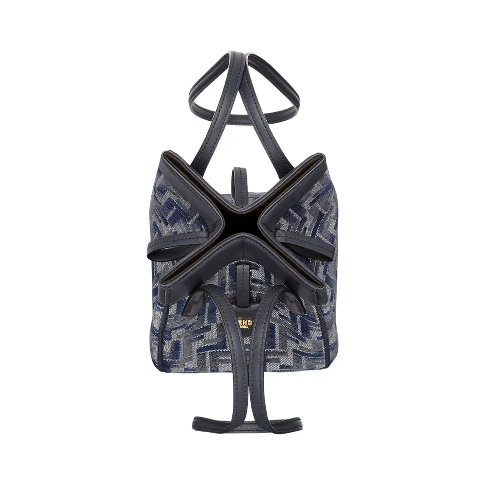 Fendi Origami Mini Transformable FF Chenille Bag Dark Blue