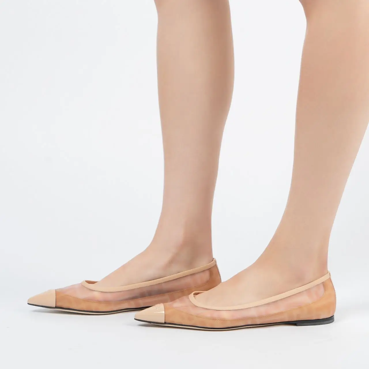 24AW new/FENDI Colibri FFメッシュトゥバレリーナフラット Flat Fendi Colibri FF Logo Mesh Ballet Flats | Saks Fifth Avenue