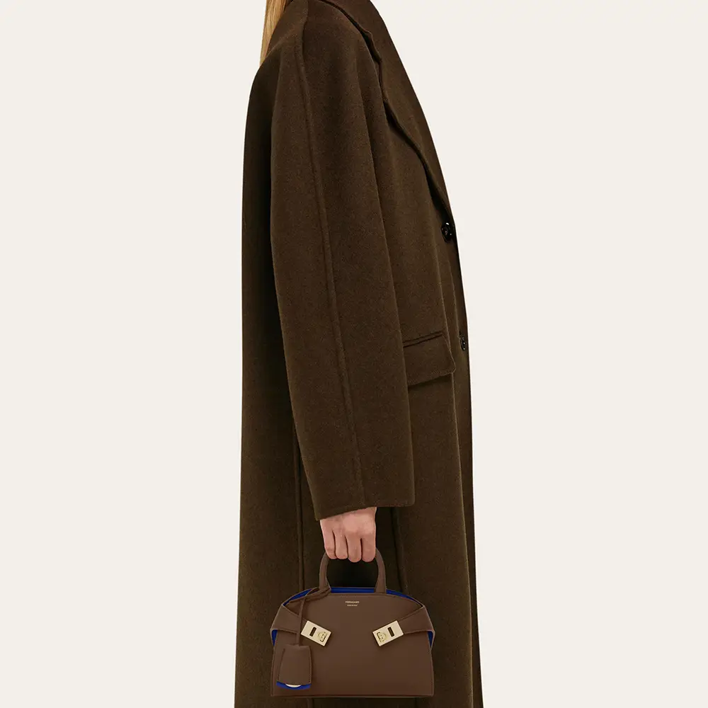 Ferragamo Hug Bicolor Mini Handbag Clay/Lapis Lazuli Ghw – voilà.id