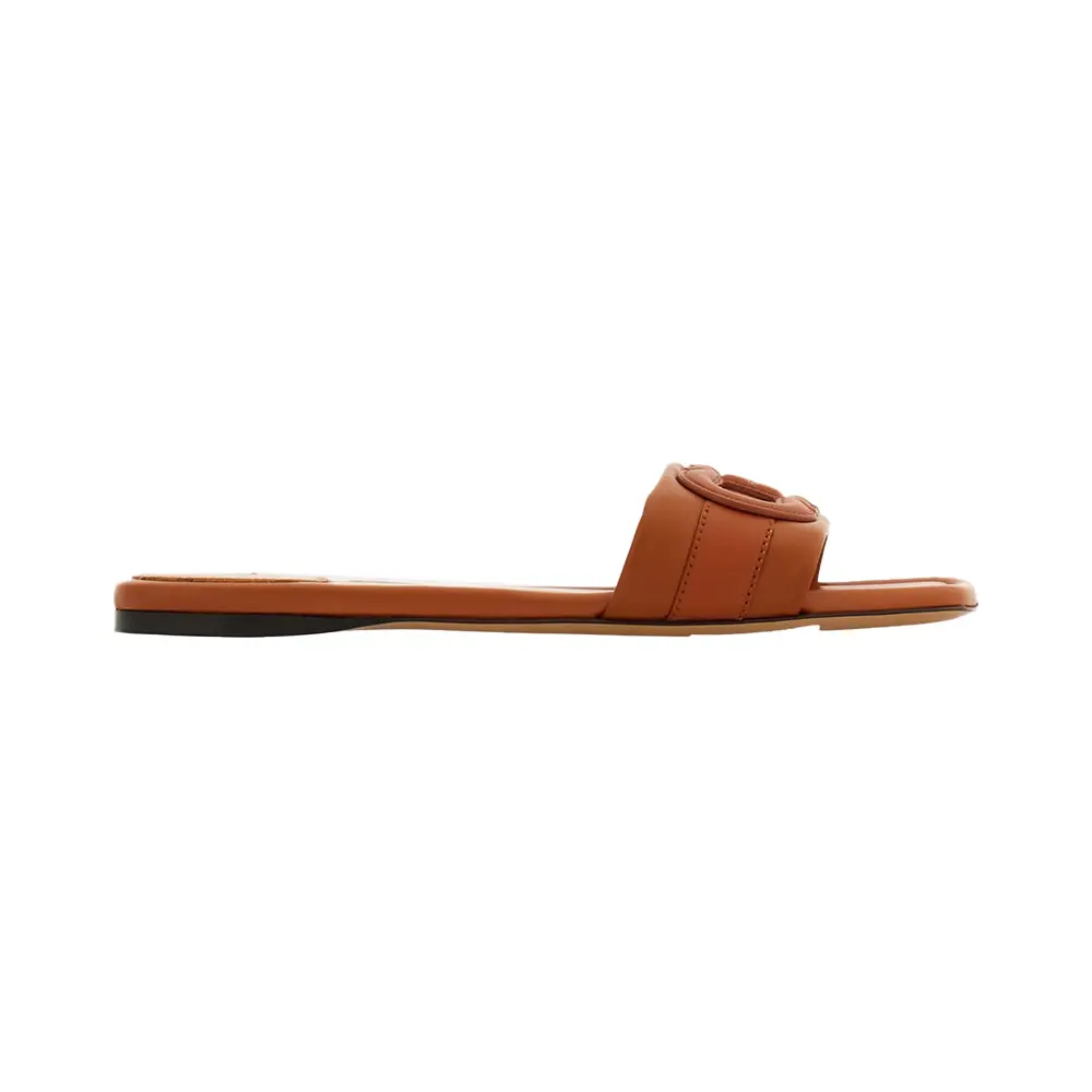 Saint Laurent Tribute Smooth Leather Flat Mules Brown – voilà.id