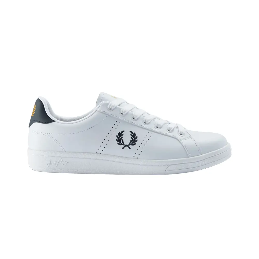 Fred Perry B721 Tennis Sneakers Leather White/Navy – voilà.id