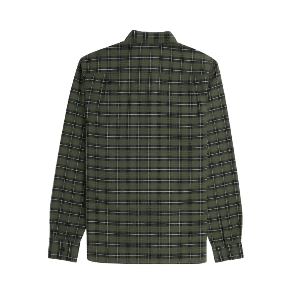 Fred Perry Tartan Oxford Logo Long Sleeves Shirt Green