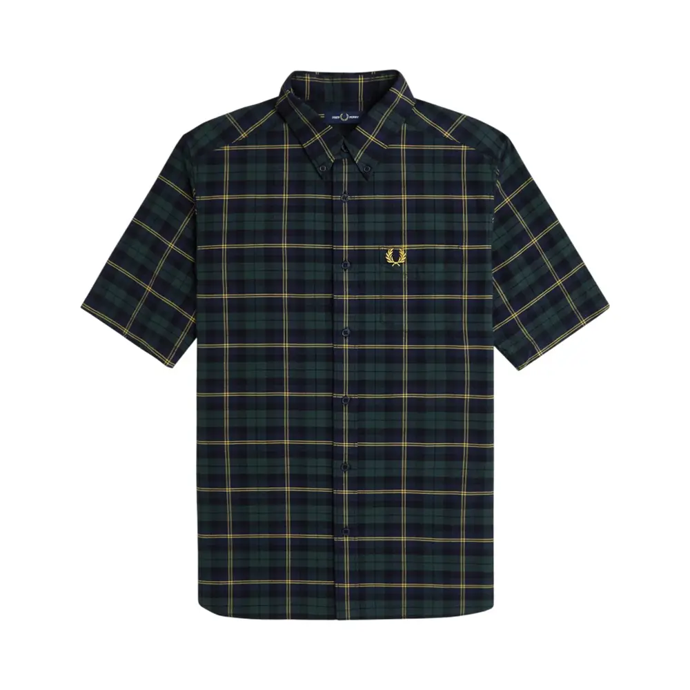 Fred Perry Oxford Tartan Short Sleeves Shirt Navy – voilà.id
