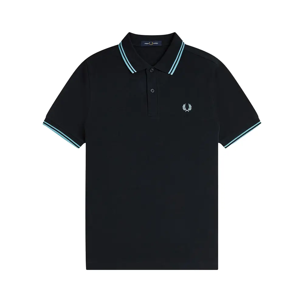 Fred Perry Twin Tipped Polo Shirt Tennis Blue/Ecru/Oxblood