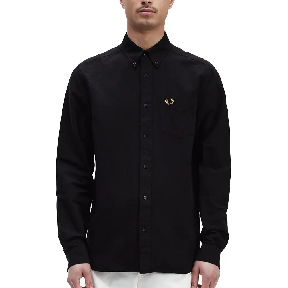 Fred Perry Chest Pocket Logo Oxford Long Sleeves Yellow
