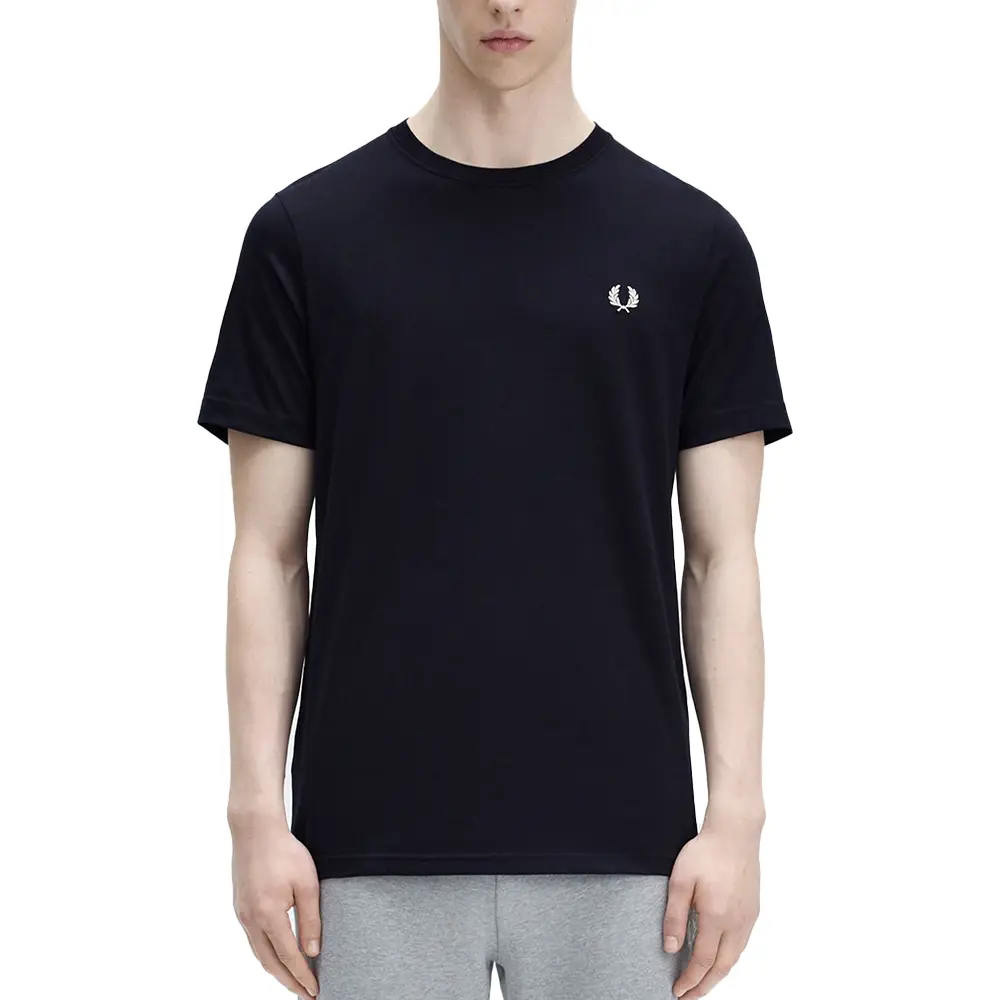 Tシャツ・カットソー FRED PERRY SS25 (FP M1600 53 560) Fred Perry Crew Neck T-Shirt Steel Navy/White – voilà.id
