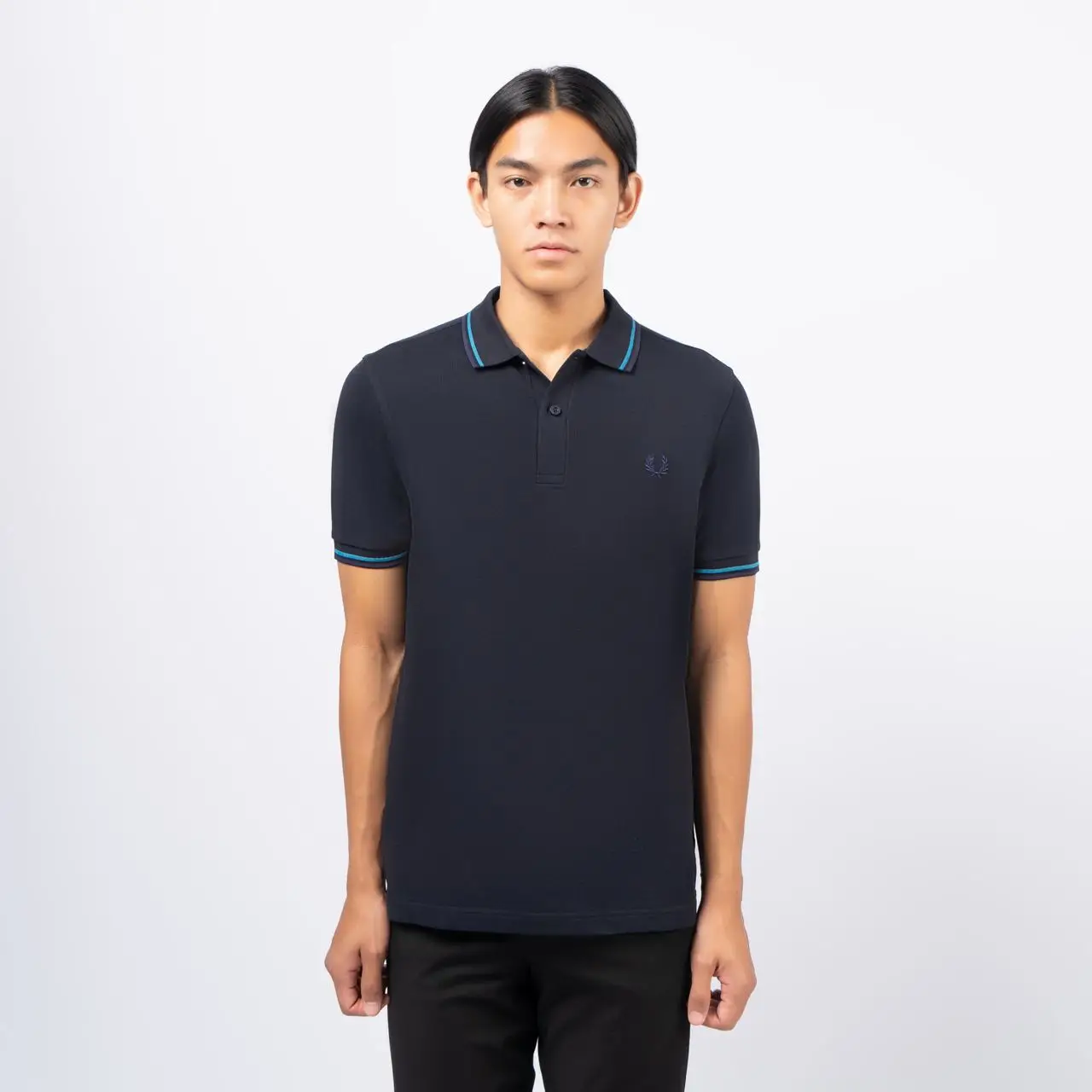 Fred Perry Twin Tipped Polo Shirt Navy/Ocean/Dark Carbon