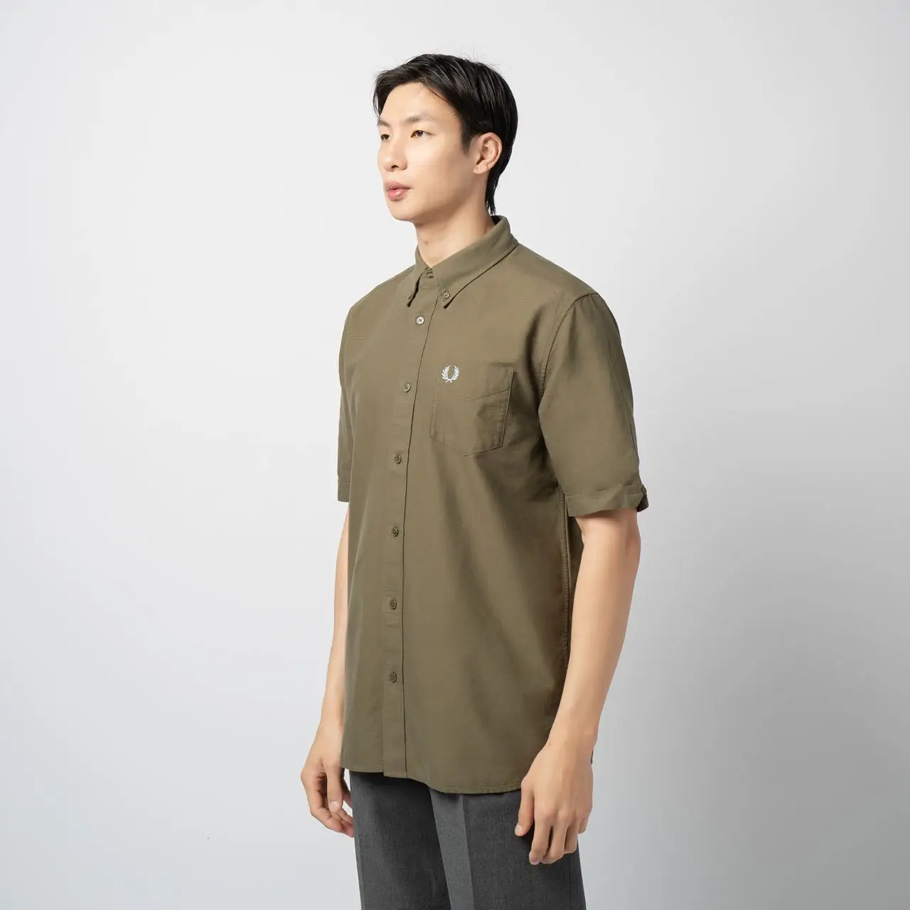 Fred Perry Chest Pocket Logo Oxford Short Sleeves Shirt Fred Perry Chest Pocket Logo Oxford Short Sleeves Shirt