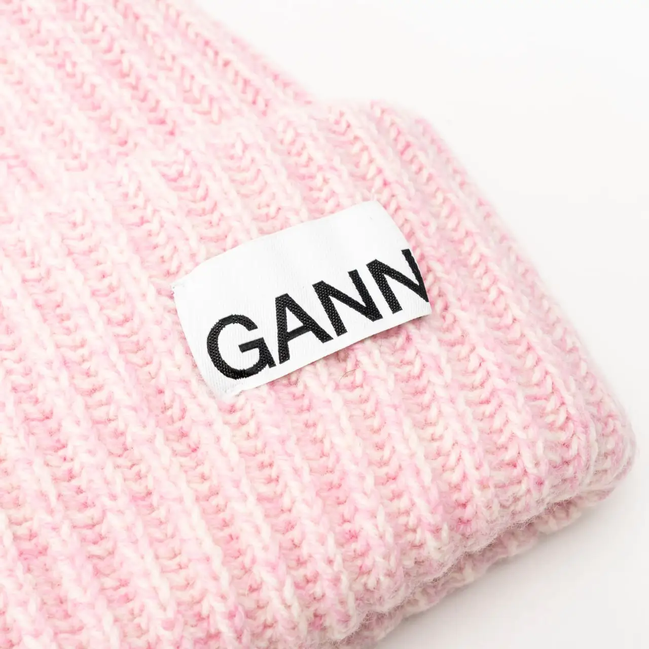 Ganni Oversized Wool Rib Knit Beanie Hat Lilac Sachet – voilà.id