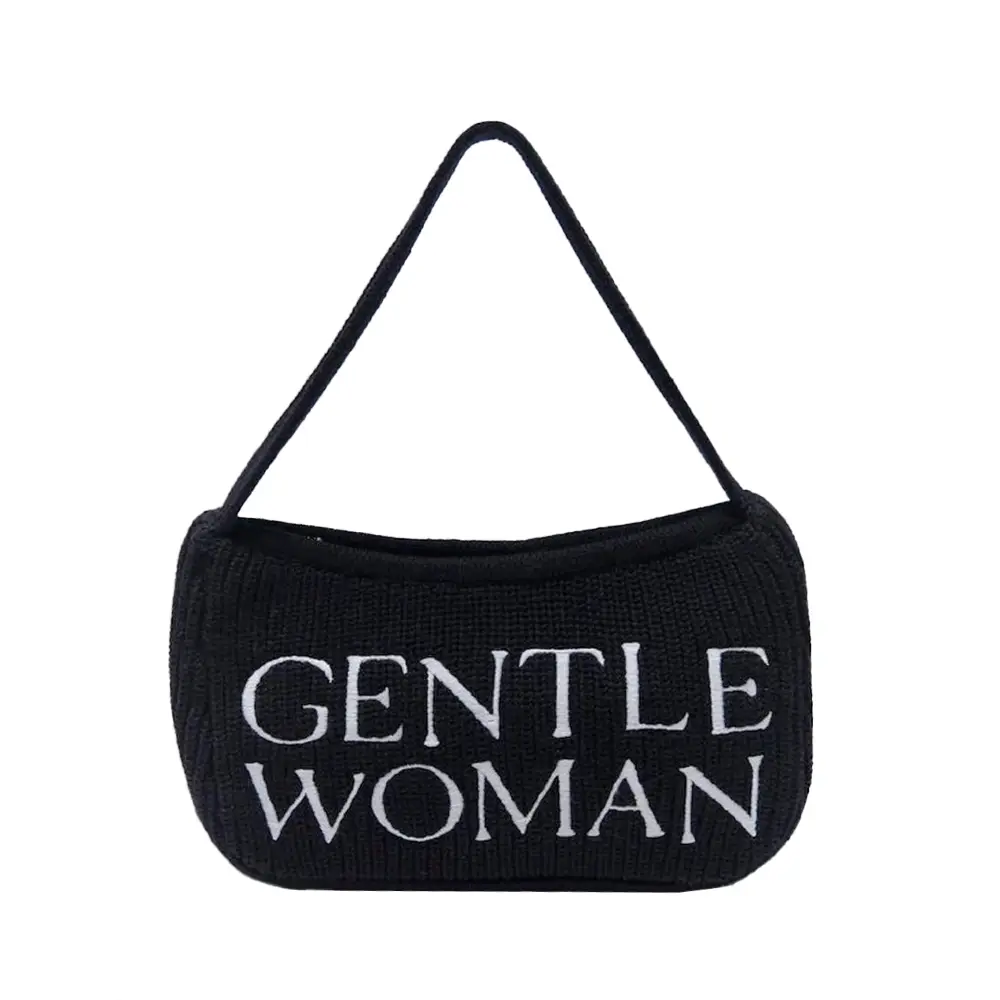 日本未入荷【GENTLEWOMAN】GW PREPPY ニットショルダーバッグ Gentlewoman Preppy Knit Hobo Shoulder Bag Black – voilà.id