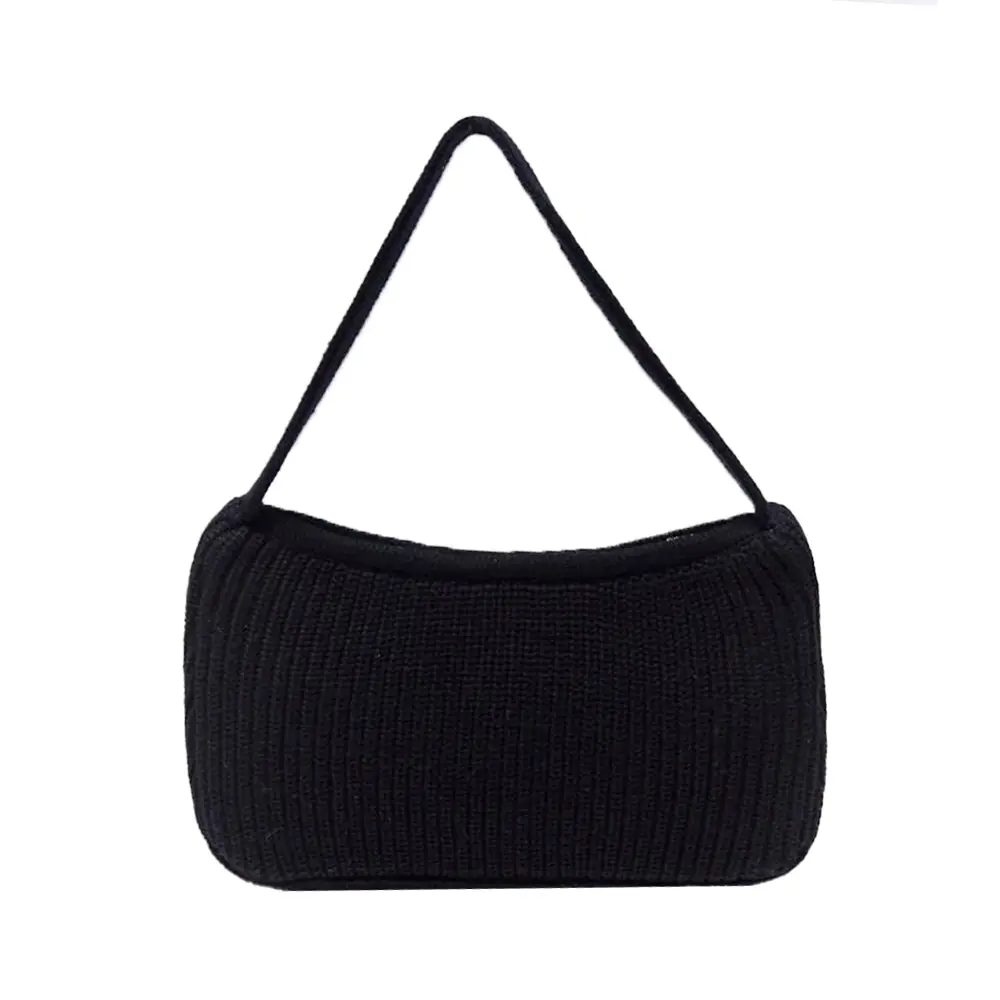 Gentlewoman Preppy Knit Hobo Shoulder Bag Black – voilà.id