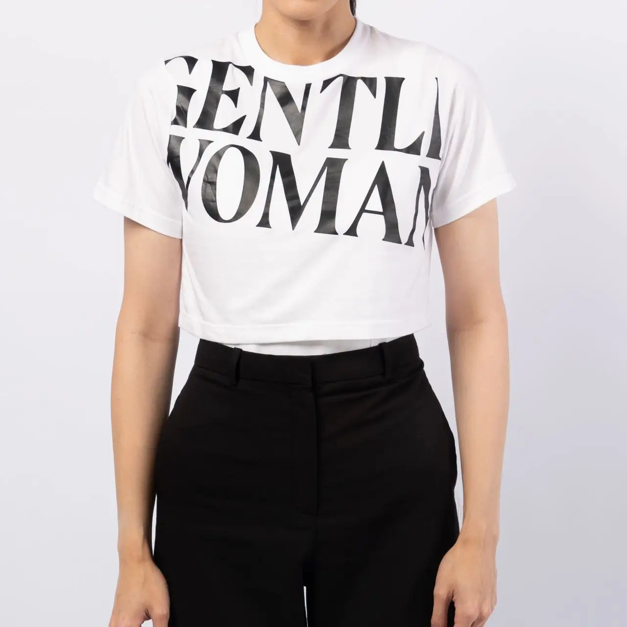 Gentlewoman GW Cropped T-Shirt White – voilà.id