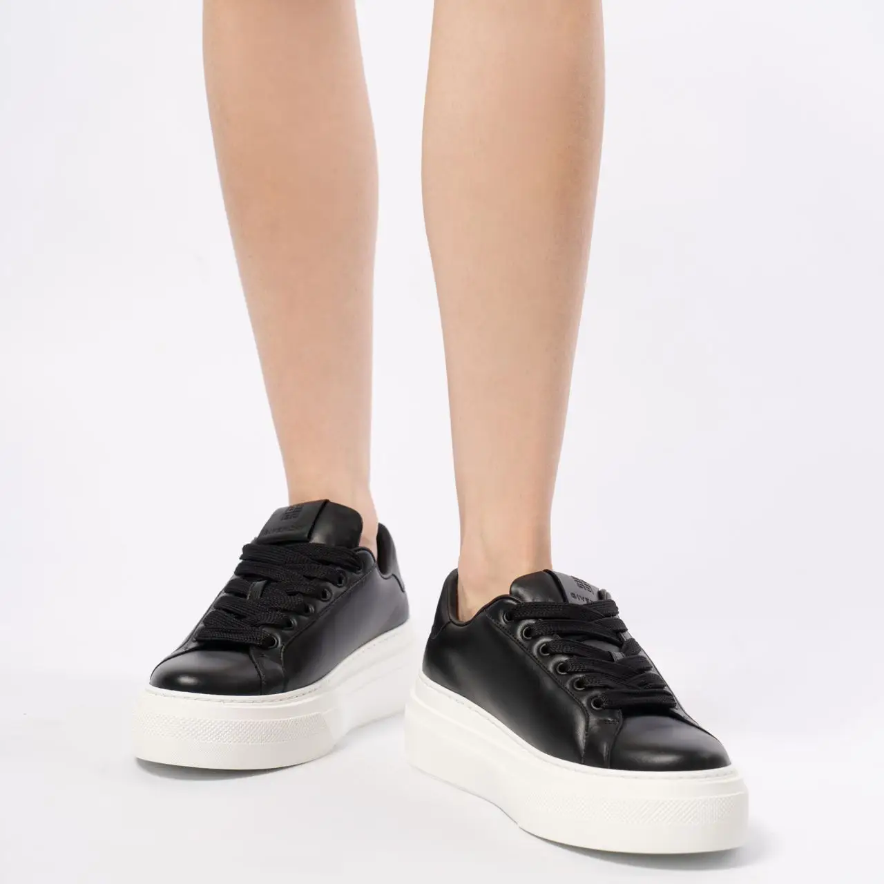 【レビューで送料無料】 in Sneakers Platform City Givenchy Leather voilà.id – Black 靴
