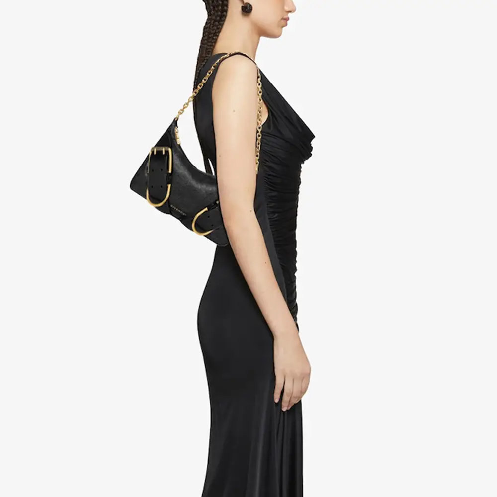 Givenchy Voyou Boyfriend Party Bag in Aged Leather Black