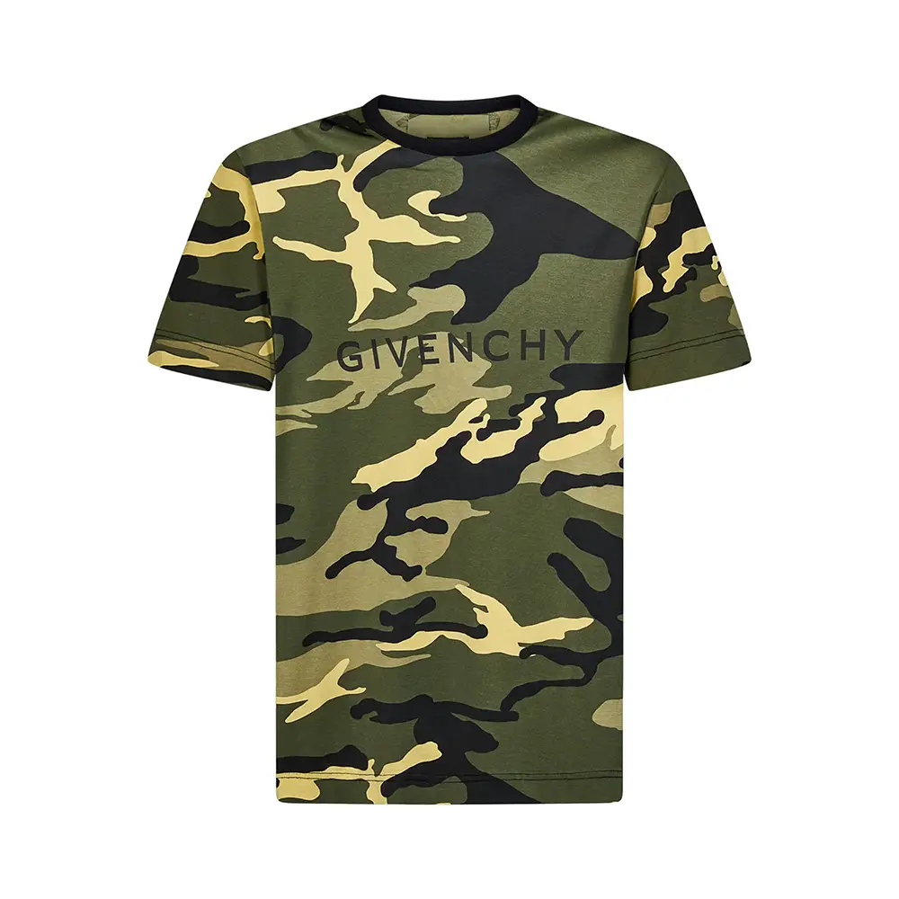 Givenchy Camouflage Printed Crewneck T-Shirt Multicolor