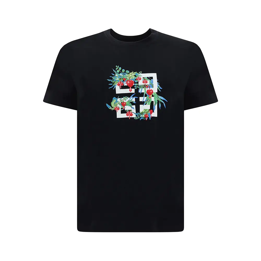 Givenchy 4D Embroidered Oversized T-Shirt Greyish Green