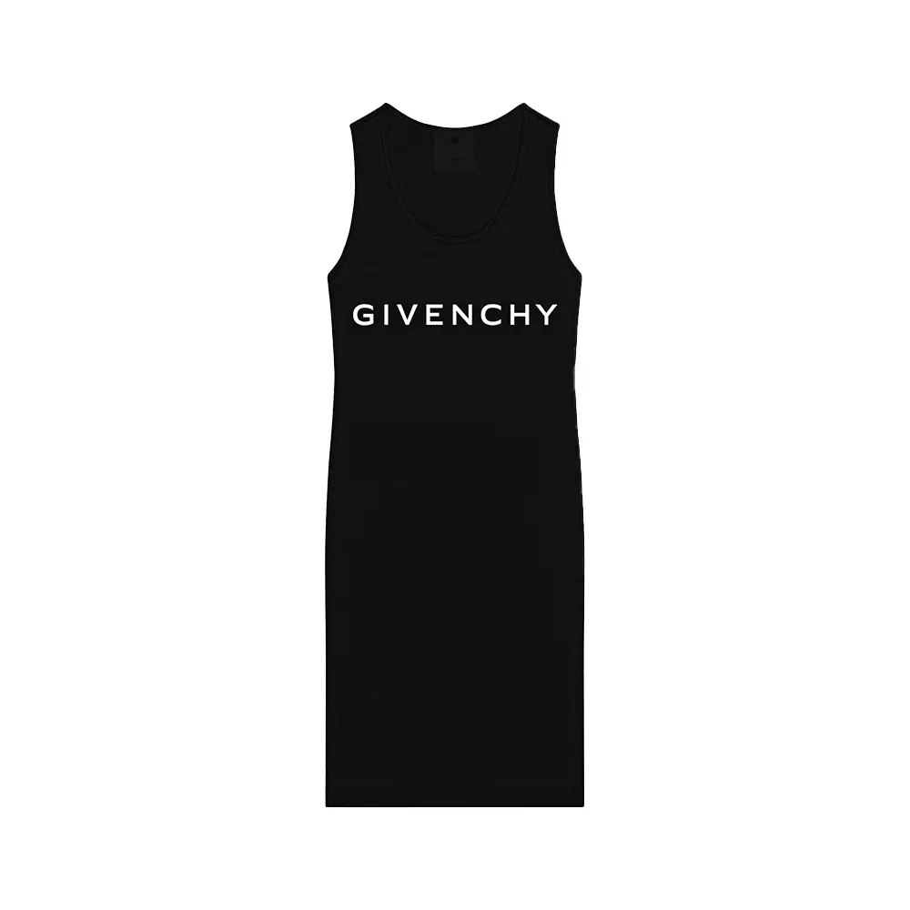 ワンピース GIVENCHY SS25 4G dress (BW22CM3YQS 001) Givenchy 4G Short Sleeves Rib Tank Dress - Black | BW22CM3YQS001