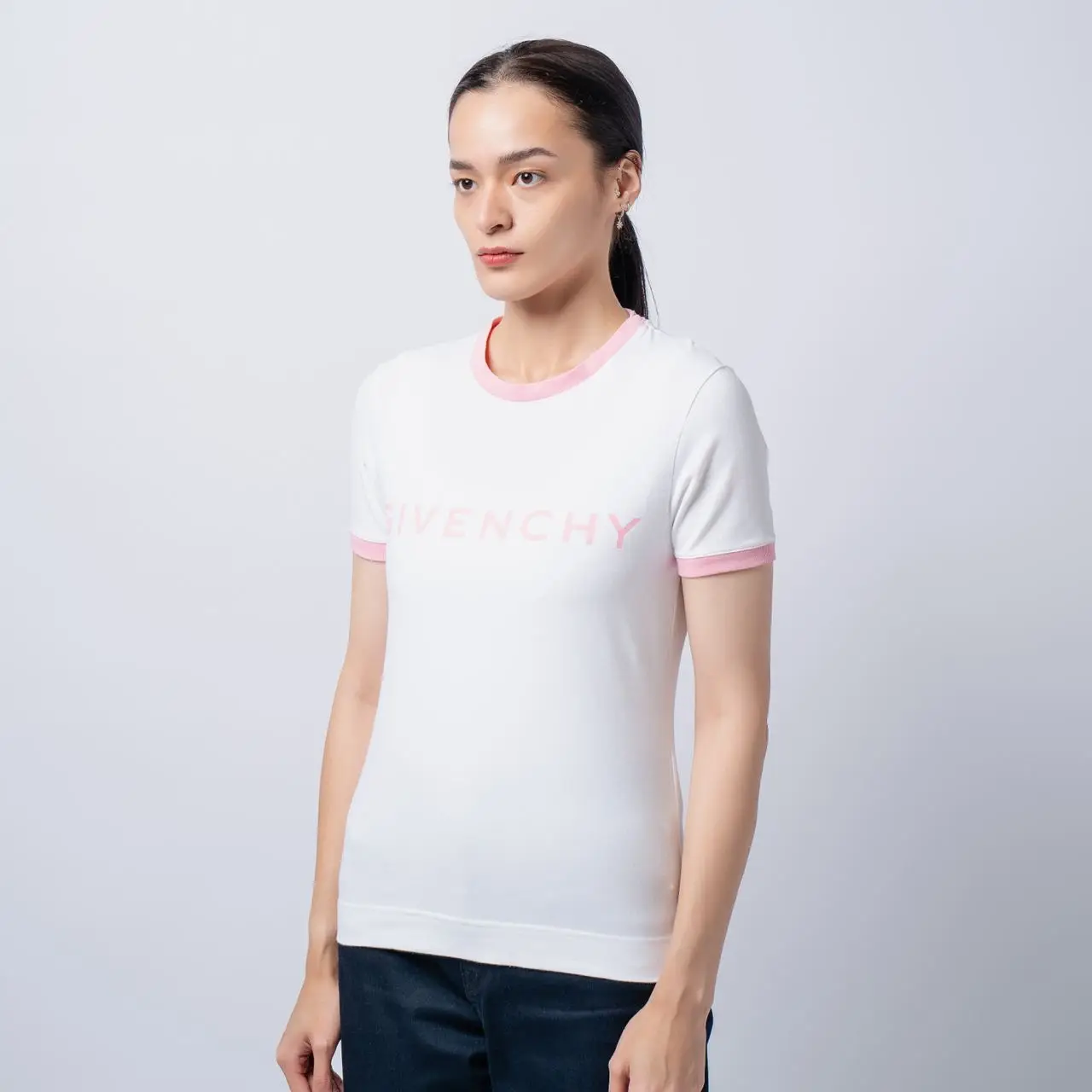 Tシャツ・カットソー GIVENCHY Women Tops BW70BF3 YAC 116 White Ringer T-shirt GIVENCHY BW70BF3YAC 116 - Ancote