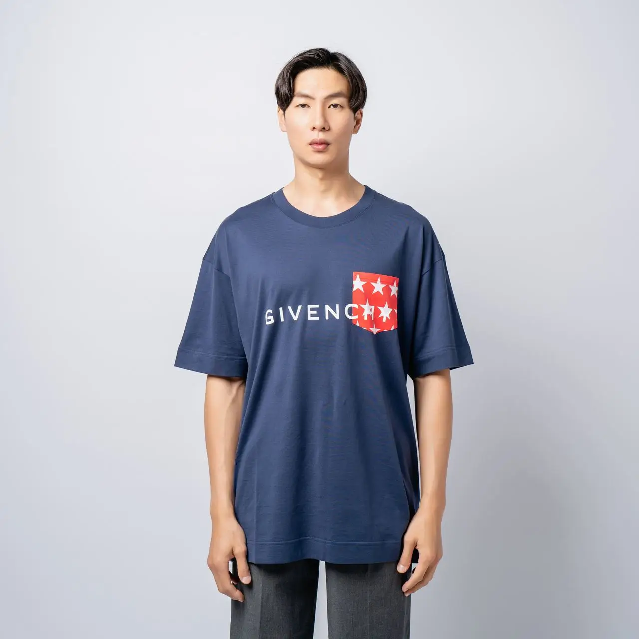 Givenchy Signature Printed Cotton T-Shirt Blue – voilà.id