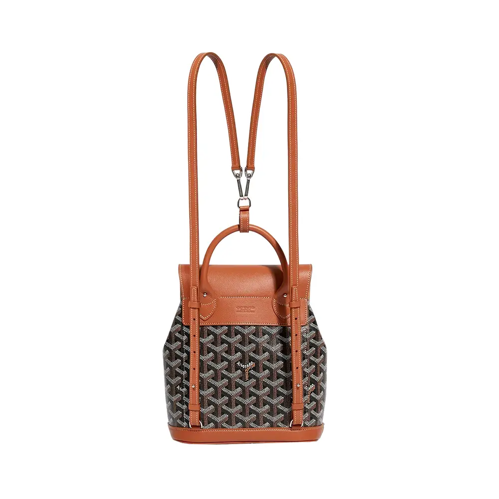 在庫わずか★送料込【GOYARD】Alpin ミニ バックパックBlack/Tan Goyard Black Goyardine Coated Canvas and Leather Mini Alpin