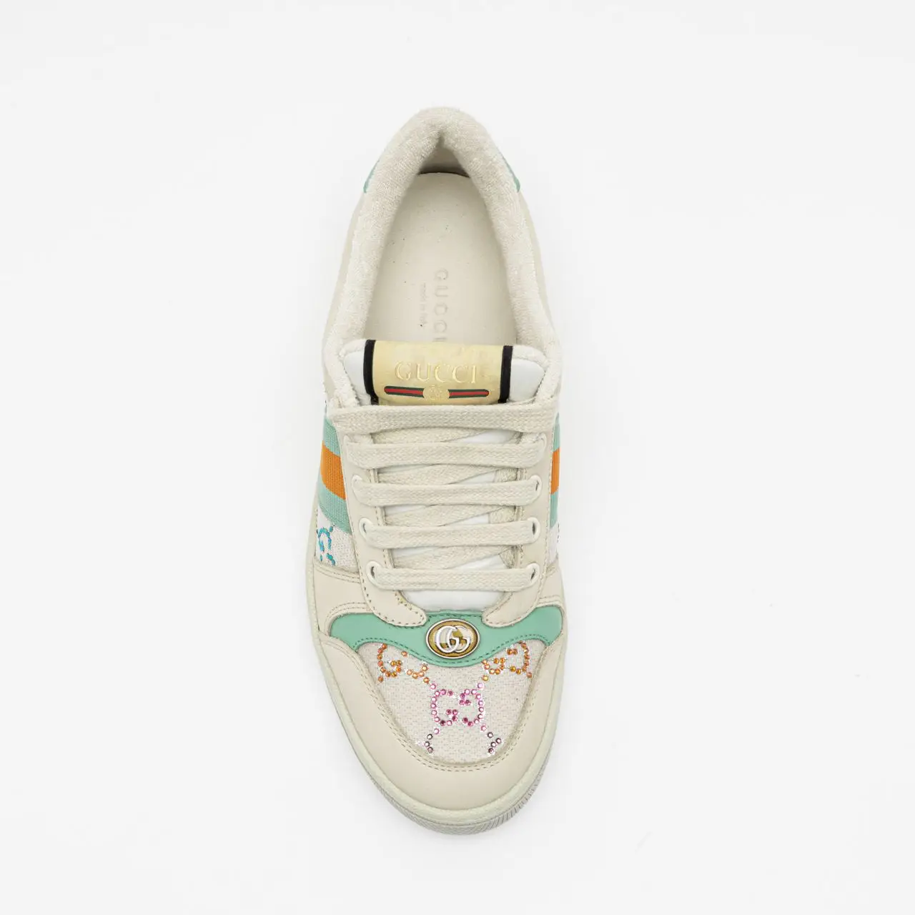 Gucci GG Multicolor Crystal Screener Sneakers Beige – voilà.id