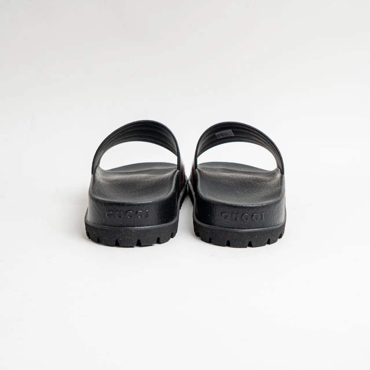 Black gucci web slides on sale