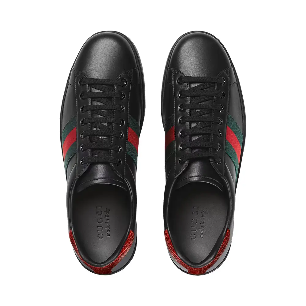 Gucci ace leather black on sale