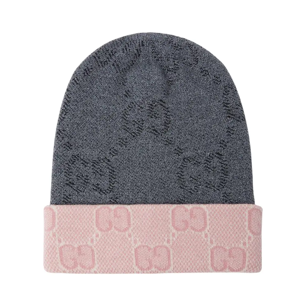 Gucci Reversible GG Jacquard Beanie Hat Grey – voilà.id