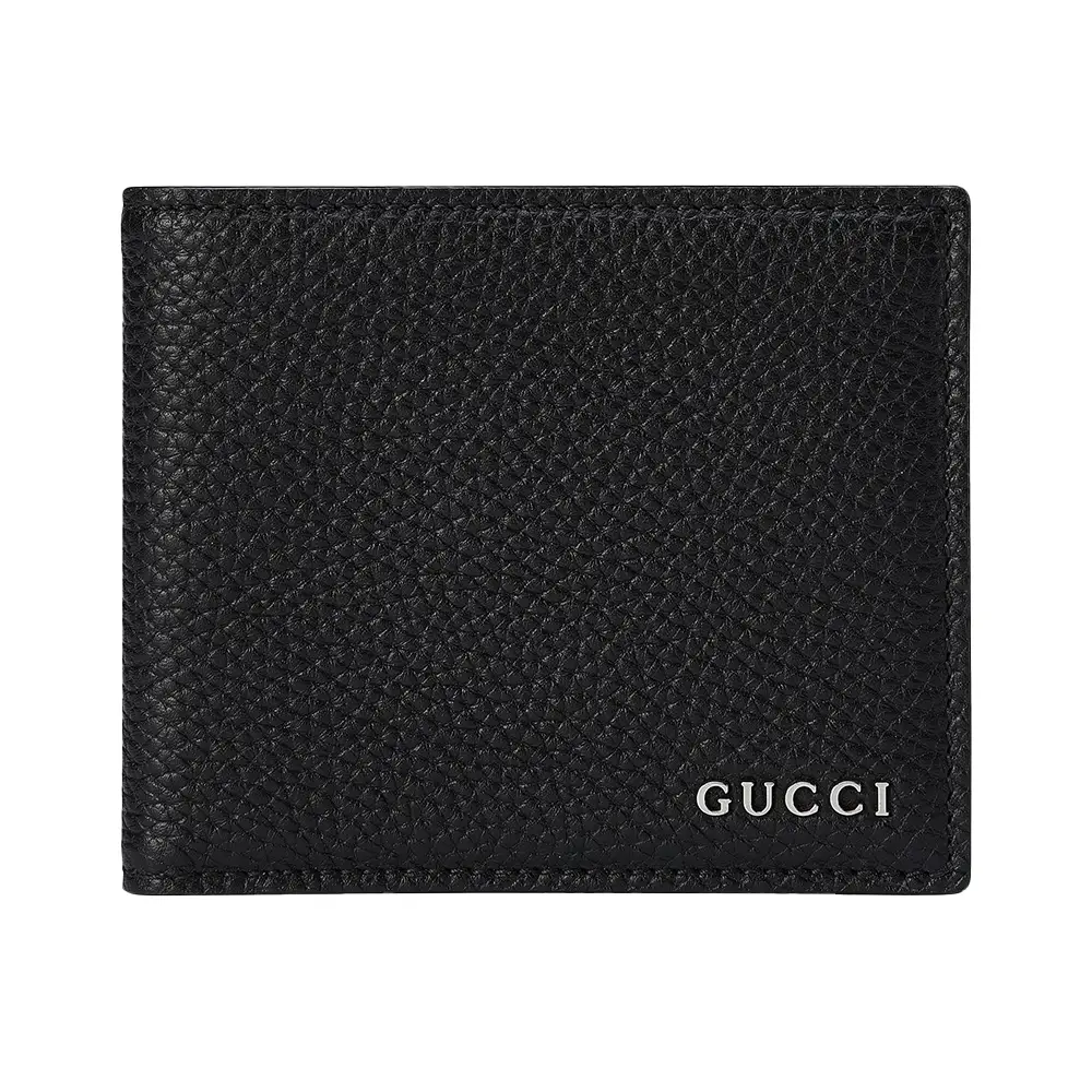 Gucci Logo Bi-Fold Leather Wallet Black – voilà.id