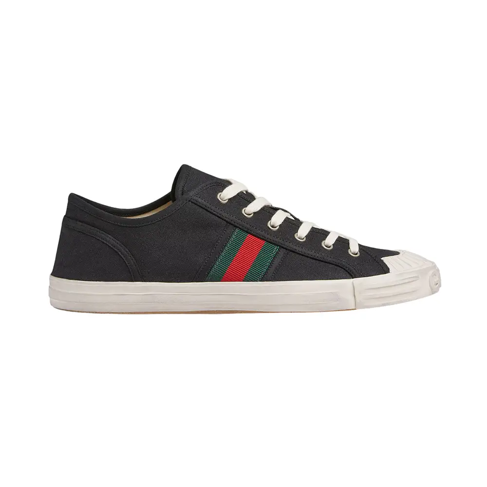 【関税＆送料込み】Gucci Fabric And Leather Sneakers Gucci Brown Suede GG Canvas Web G74 Sneakers, Size 37 w/ 36