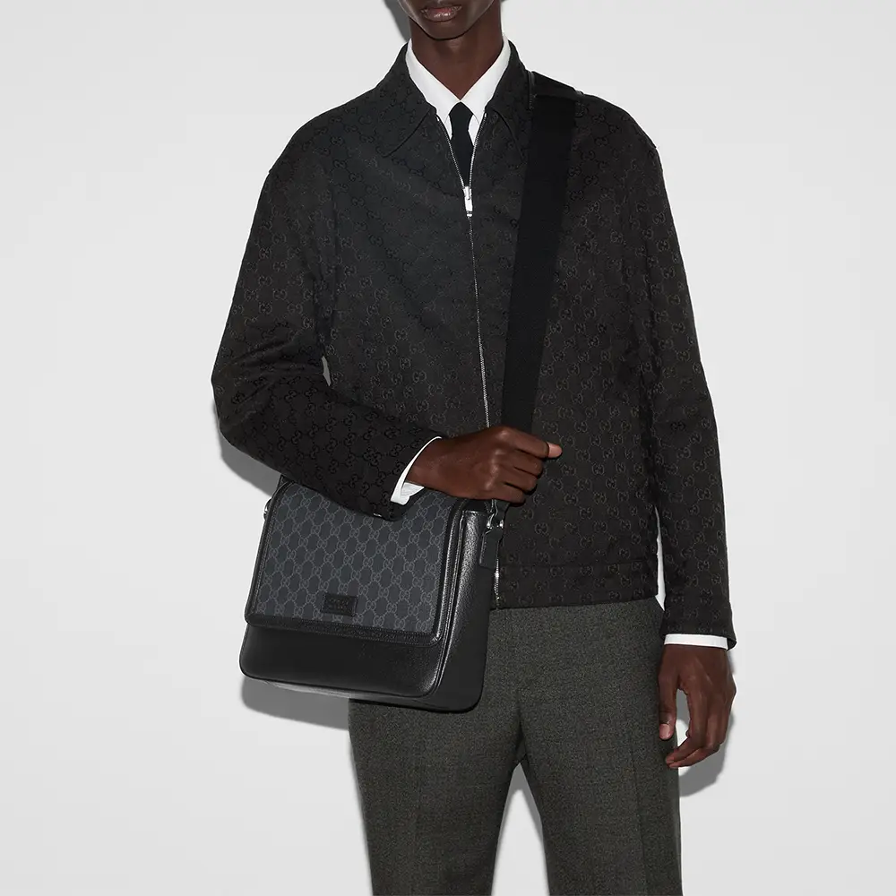 GUCCI｜ (795459 FADJK 1000) Gucci Medium GG Crossbody Bag With Tag Black – voilà.id