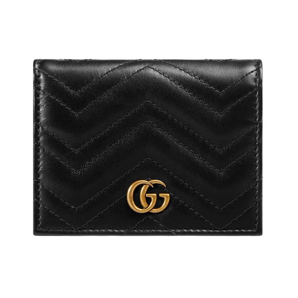 【送料&関税込】Gucci Gg Marmont Rosso Ancora Card Holder GG Marmont card case wallet in Rosso Ancora red leather