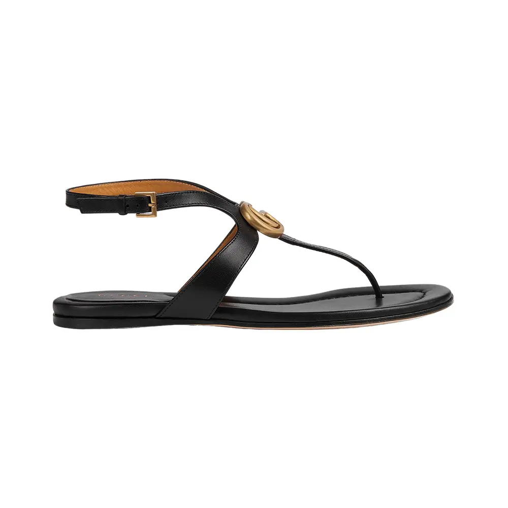 ★GUCCI★ 746030 THONG サンダル Women's thong sandal with Double G in light green leather