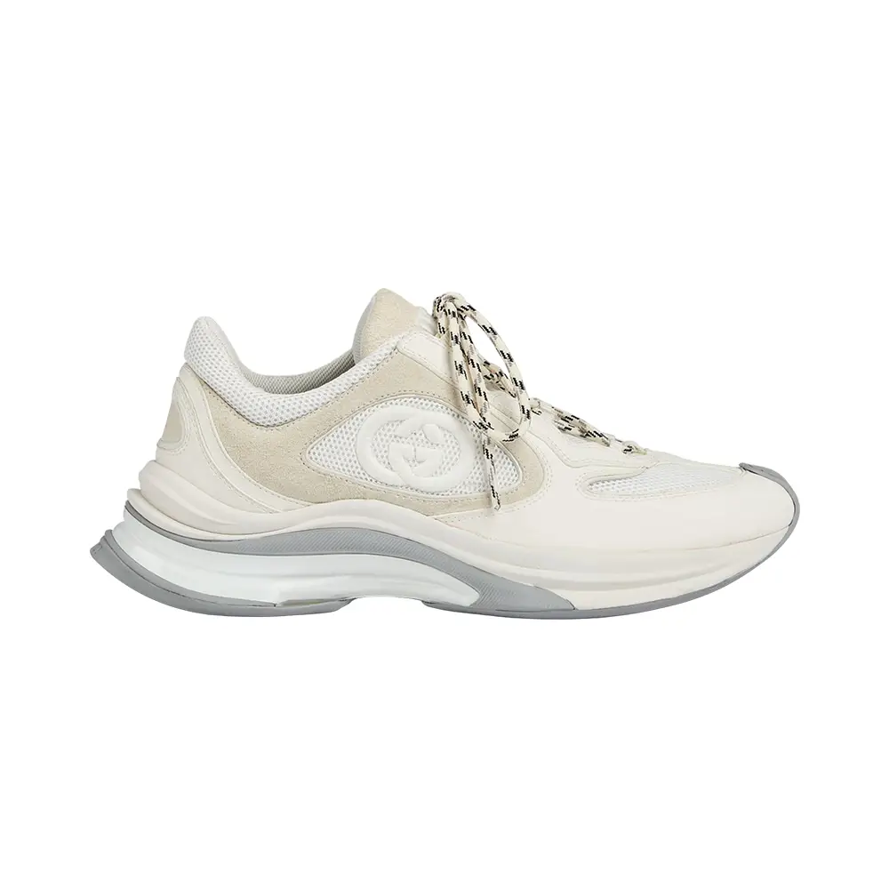 Gucci Interlocking G Run Trainers Sneakers Suede White