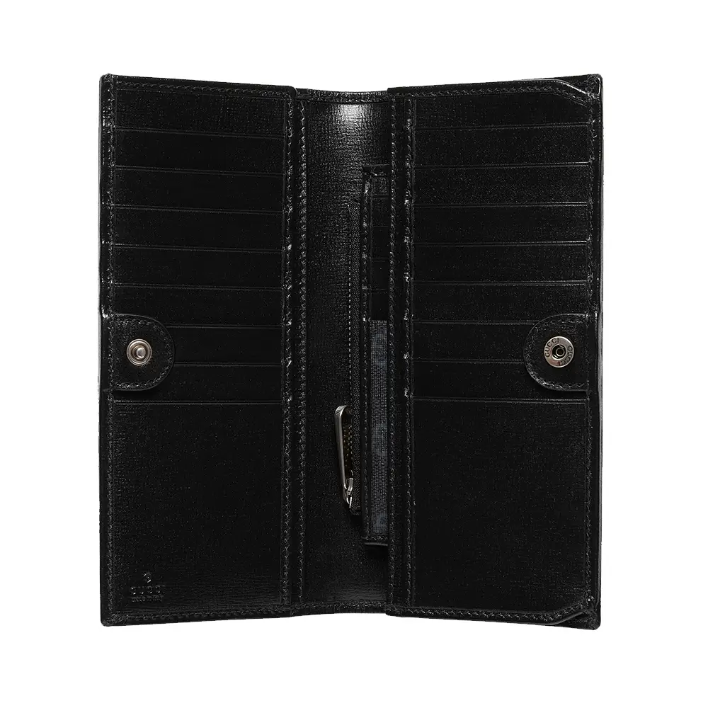 【GUCCI】Interlocking GG Long Wallet Black GG Marmont zip around wallet in black leather | GUCCI® US